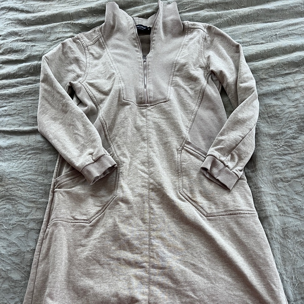 Maya’s Place Beige 1/4 100% Cotton Layering Sweater Dress Size Casual Minimalist